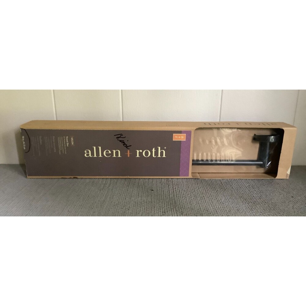 ALLEN + ROTH Salem 18-in Oil-Rubbed Bronze Finish Wall Mount Single Towel Bar